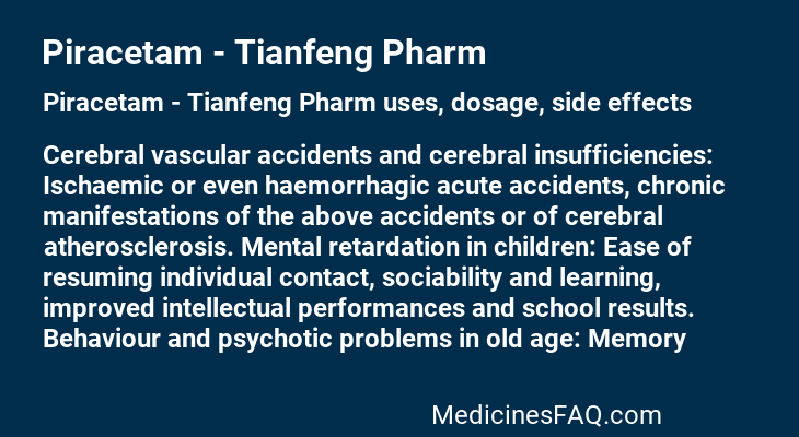 Piracetam - Tianfeng Pharm