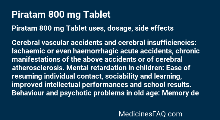 Piratam 800 mg Tablet