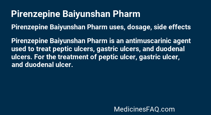 Pirenzepine Baiyunshan Pharm