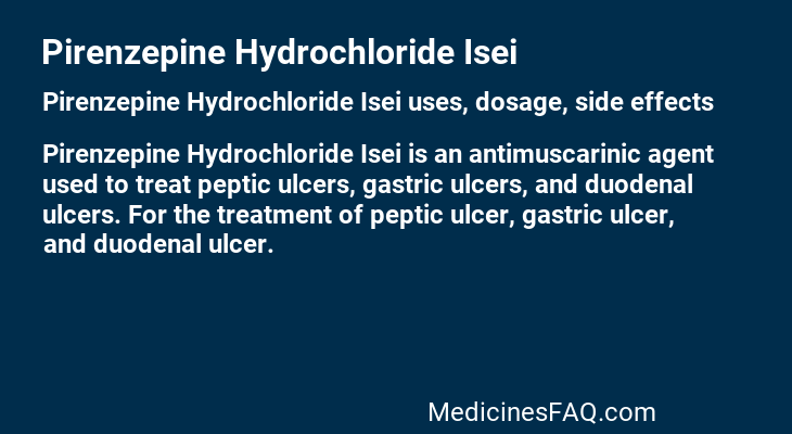 Pirenzepine Hydrochloride Isei