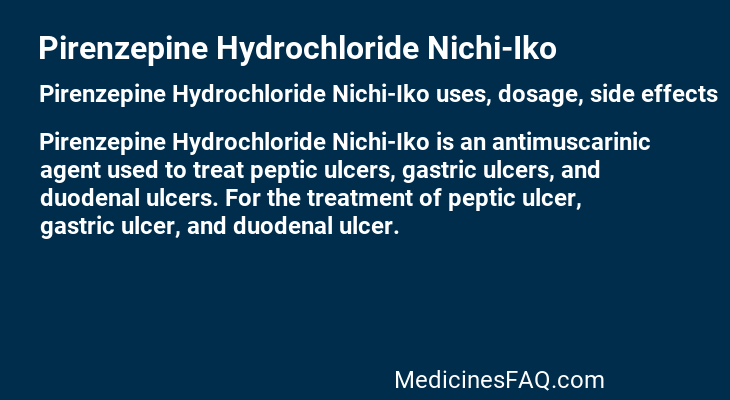 Pirenzepine Hydrochloride Nichi-Iko