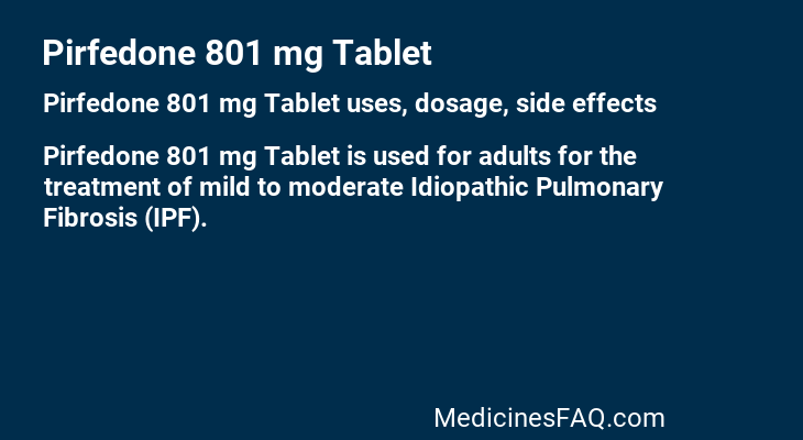 Pirfedone 801 mg Tablet