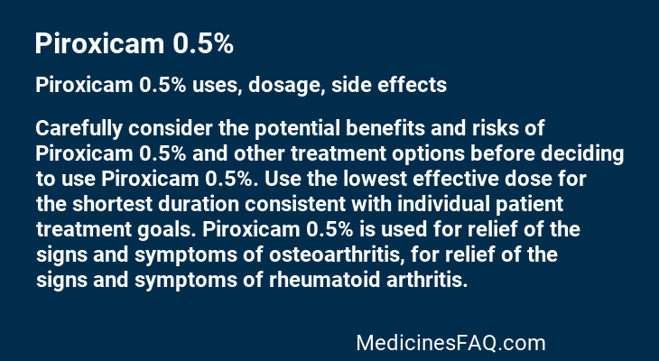 Piroxicam 0.5%