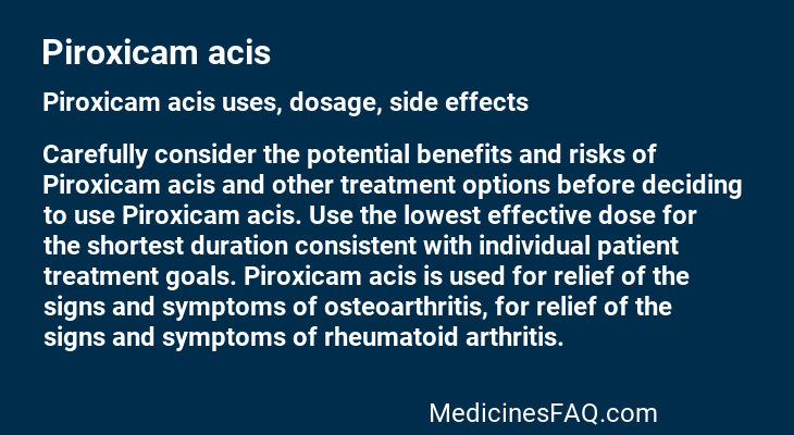 Piroxicam acis