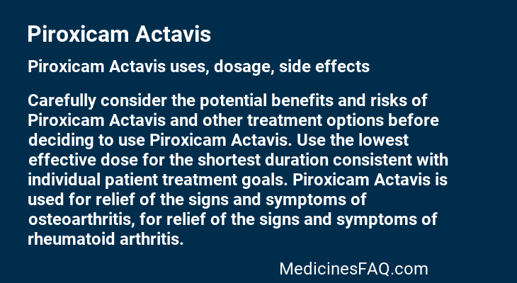 Piroxicam Actavis