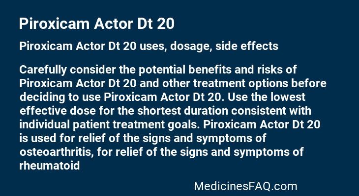 Piroxicam Actor Dt 20