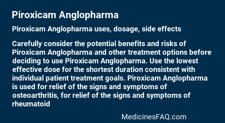 Piroxicam Anglopharma