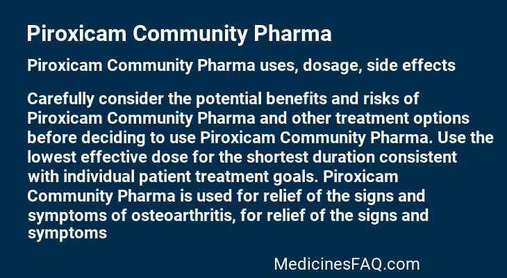 Piroxicam Community Pharma