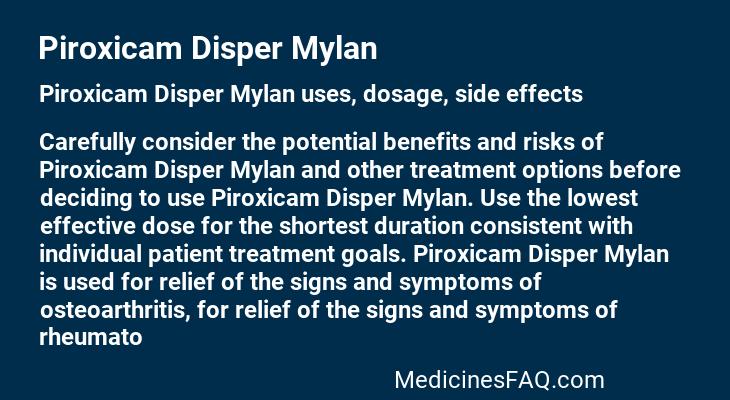 Piroxicam Disper Mylan