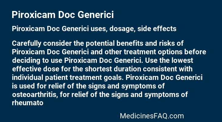 Piroxicam Doc Generici