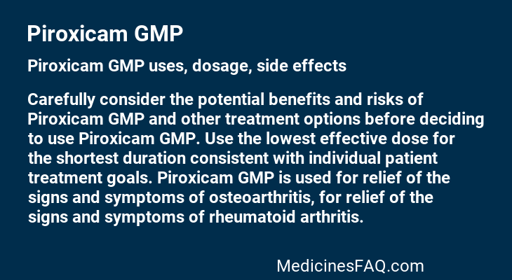 Piroxicam GMP