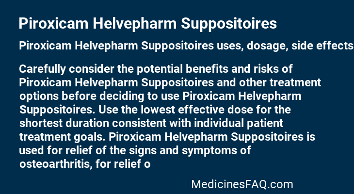 Piroxicam Helvepharm Suppositoires