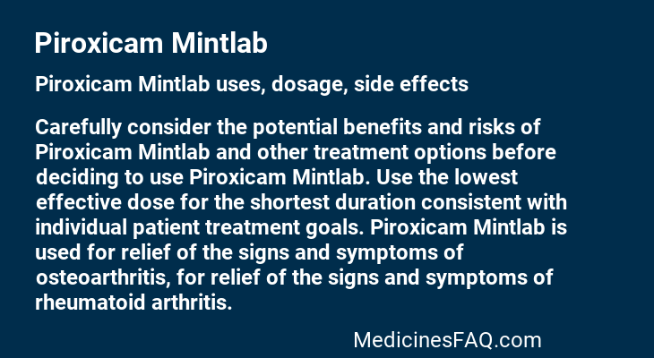 Piroxicam Mintlab