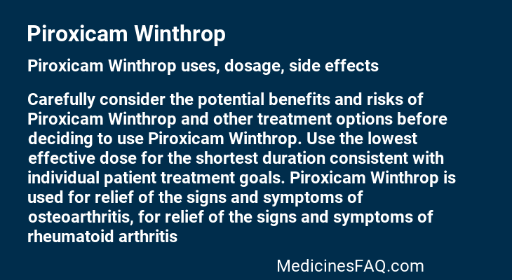 Piroxicam Winthrop