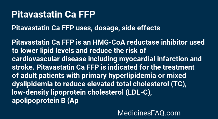 Pitavastatin Ca FFP