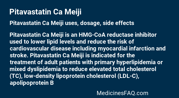 Pitavastatin Ca Meiji