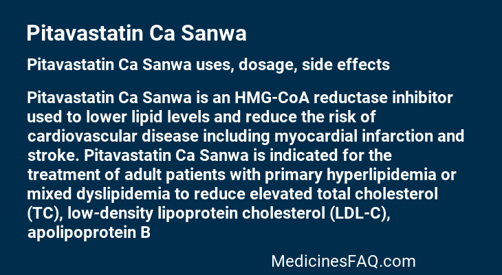 Pitavastatin Ca Sanwa