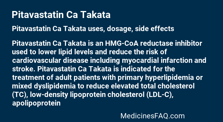 Pitavastatin Ca Takata