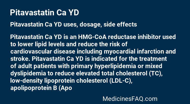 Pitavastatin Ca YD