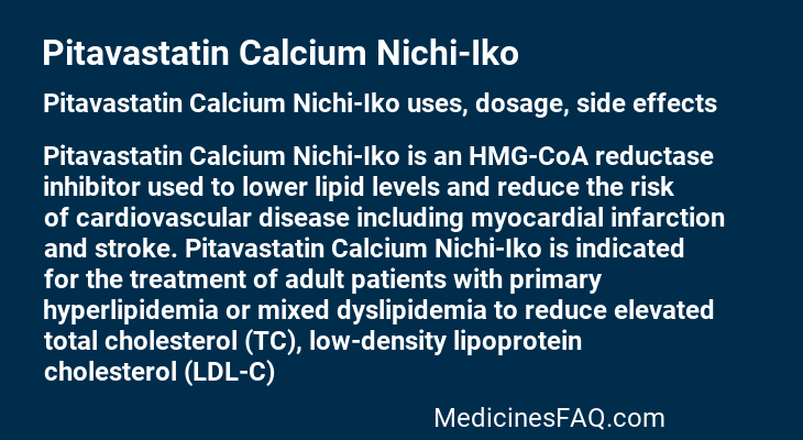 Pitavastatin Calcium Nichi-Iko