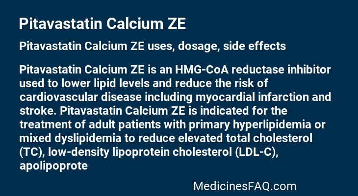 Pitavastatin Calcium ZE