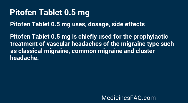 Pitofen Tablet 0.5 mg