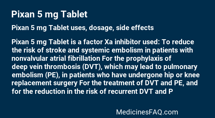 Pixan 5 mg Tablet