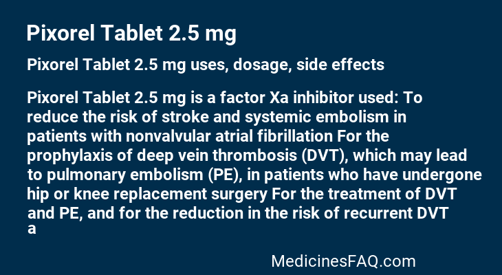 Pixorel Tablet 2.5 mg