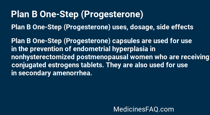 Plan B One-Step (Progesterone)