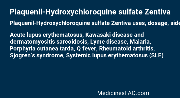 Plaquenil-Hydroxychloroquine sulfate Zentiva