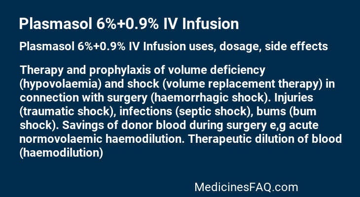 Plasmasol 6%+0.9% IV Infusion