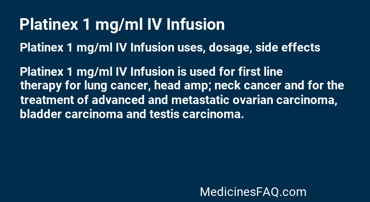 Platinex 1 mg/ml IV Infusion