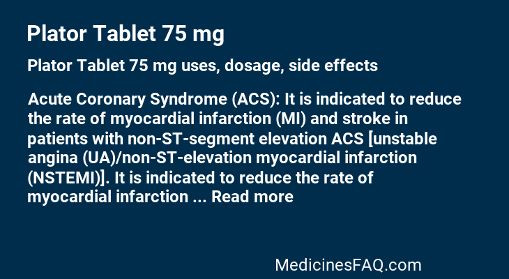 Plator Tablet 75 mg