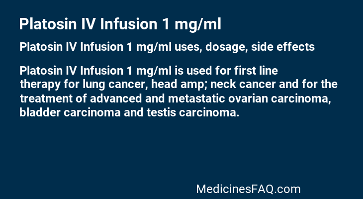 Platosin IV Infusion 1 mg/ml