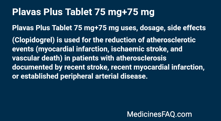 Plavas Plus Tablet 75 mg+75 mg