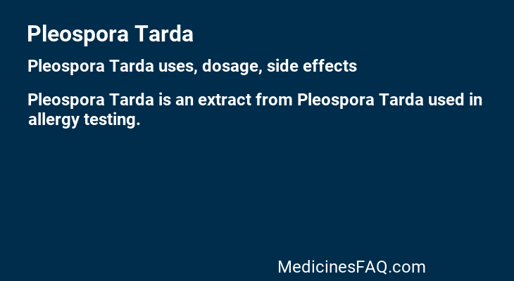 Pleospora Tarda