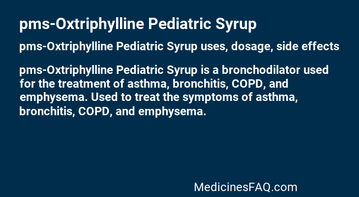 pms-Oxtriphylline Pediatric Syrup