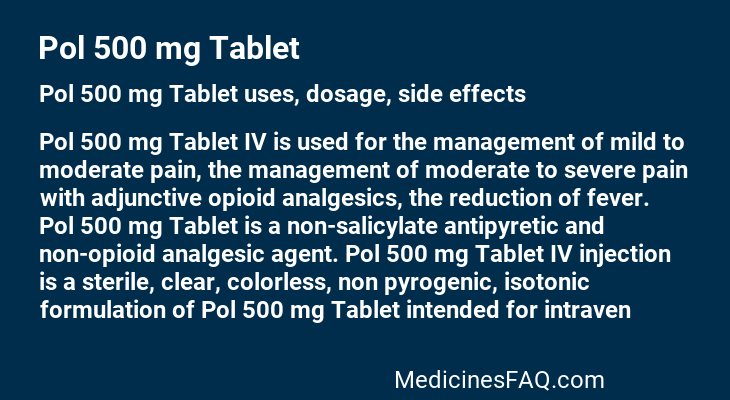 Pol 500 mg Tablet