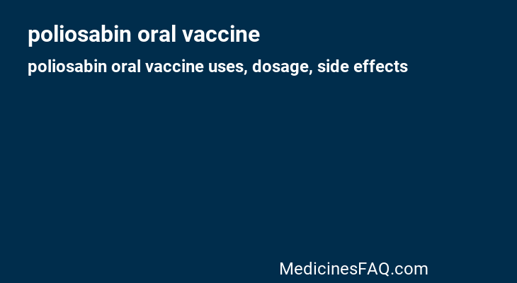 poliosabin oral vaccine