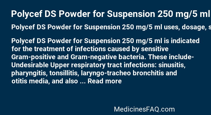 Polycef DS Powder for Suspension 250 mg/5 ml