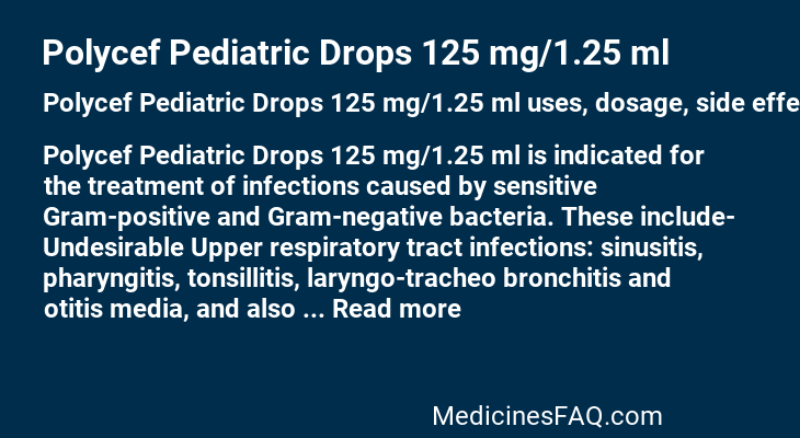 Polycef Pediatric Drops 125 mg/1.25 ml