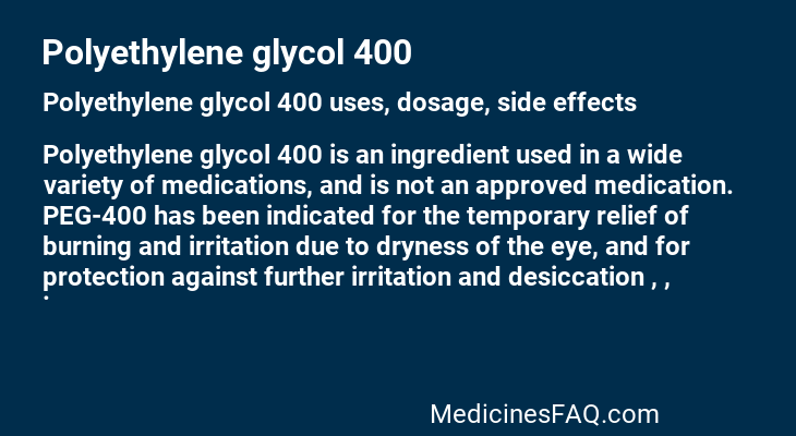 Polyethylene glycol 400