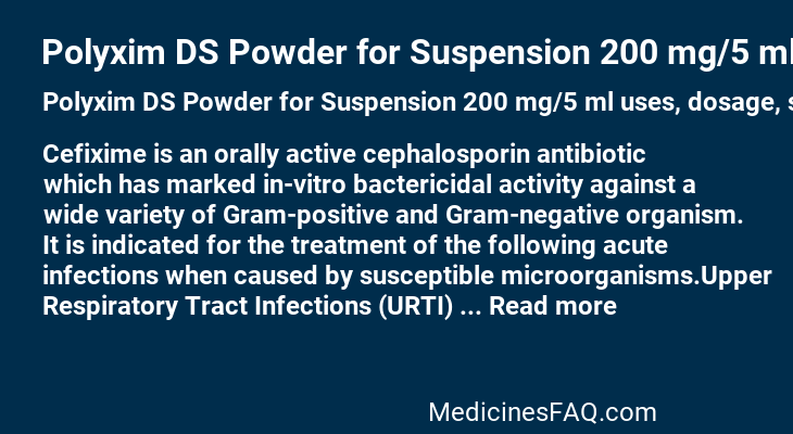 Polyxim DS Powder for Suspension 200 mg/5 ml