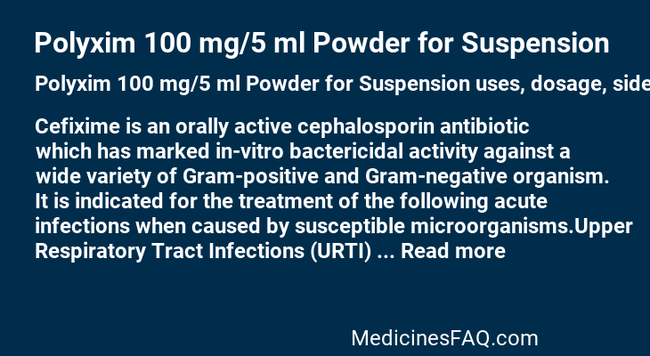 Polyxim 100 mg/5 ml Powder for Suspension