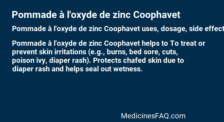 Pommade à l'oxyde de zinc Coophavet