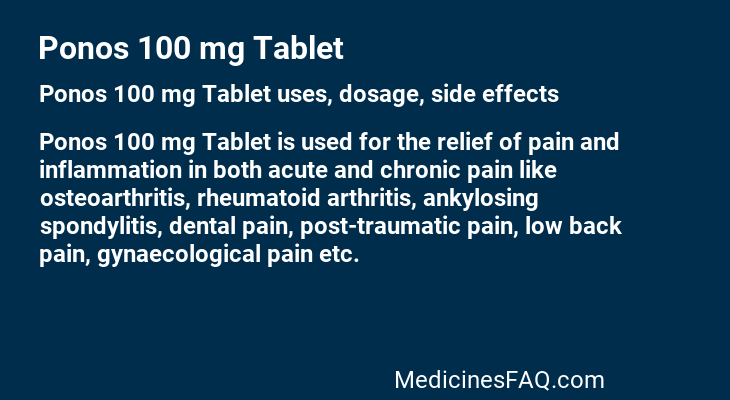 Ponos 100 mg Tablet