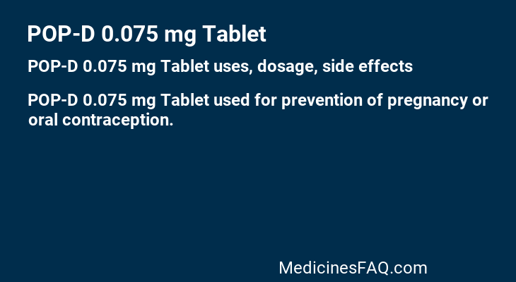 POP-D 0.075 mg Tablet