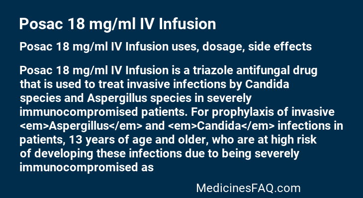 Posac 18 mg/ml IV Infusion