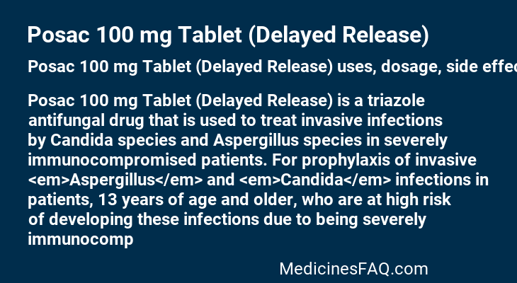 Posac 100 mg Tablet (Delayed Release)