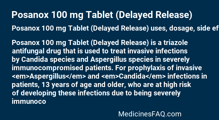 Posanox 100 mg Tablet (Delayed Release)